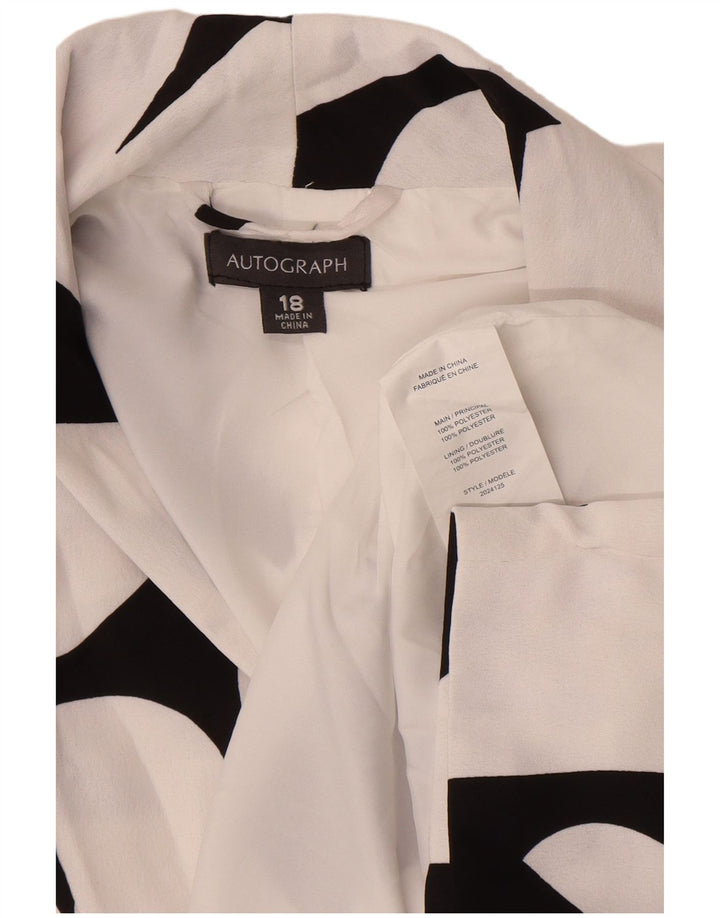 Jachetă pentru femei Marks & Spencer Autograph Blazer UK 18 XL White Geometric
