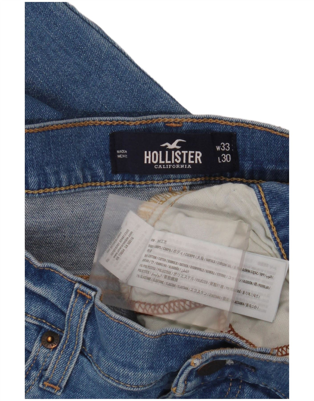 Blugi conici pentru bărbați Hollister W33 L30 Bumbac albastru