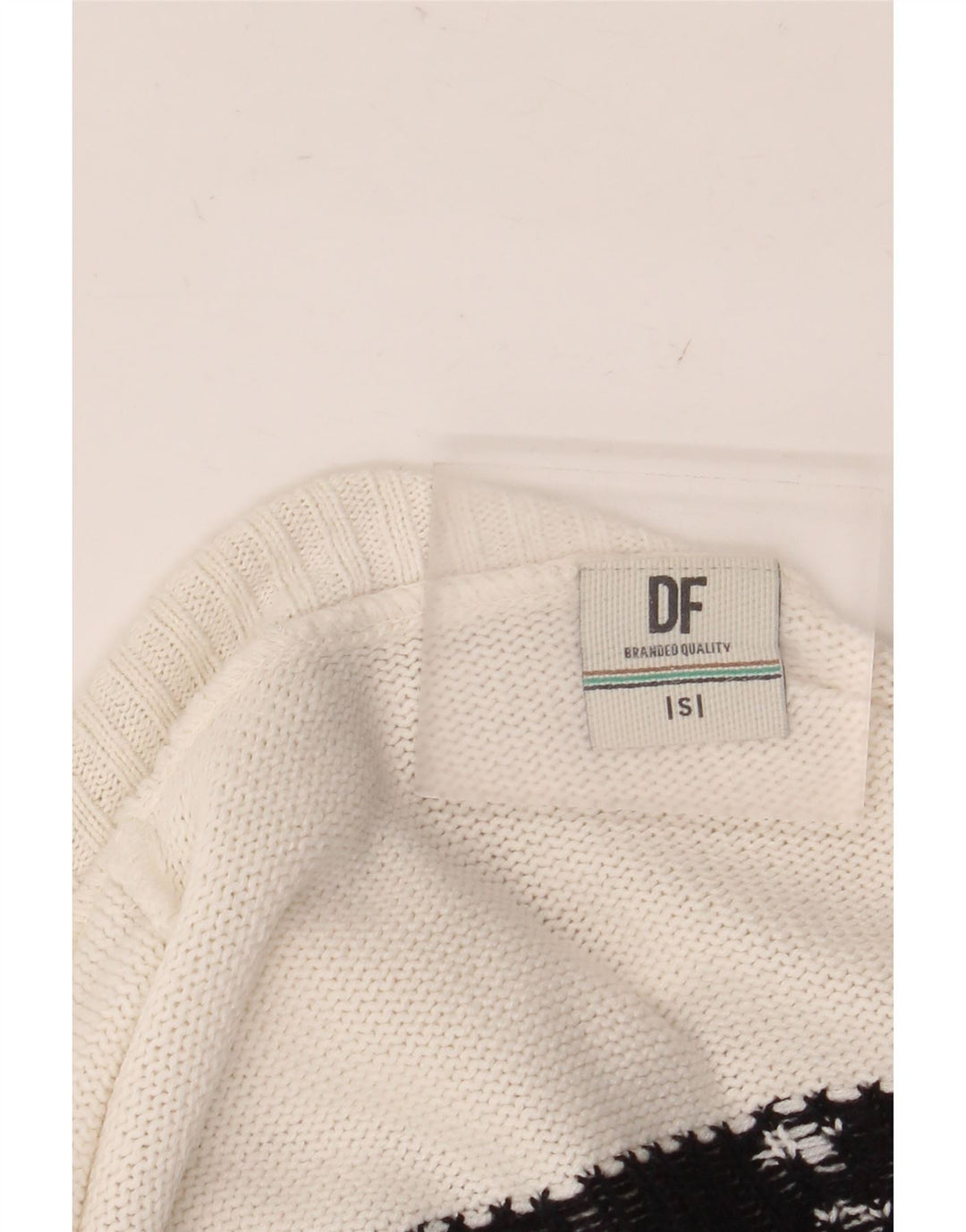 Pulover vintage pentru bărbați cu gât rulat, mic, negru, Fair Isle