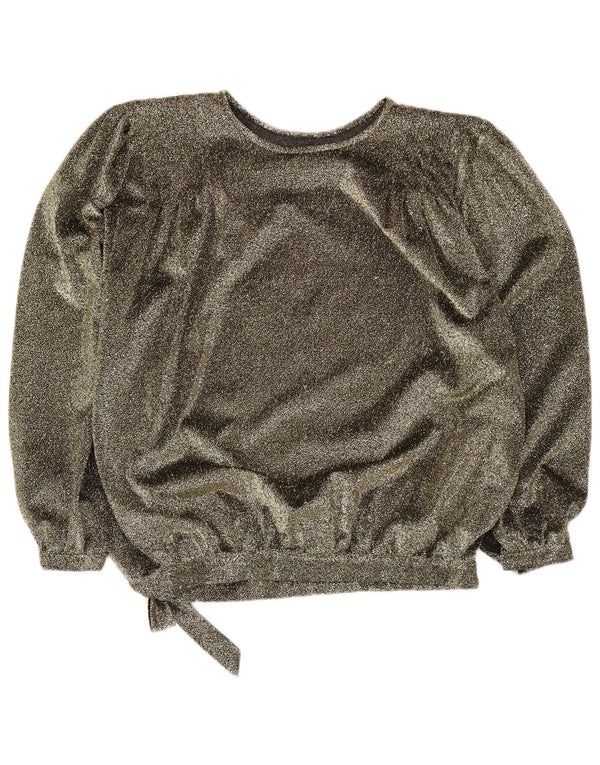 Bluză vintage pentru femei, cu croială relaxată, UK 18 XL, cu pete aurii