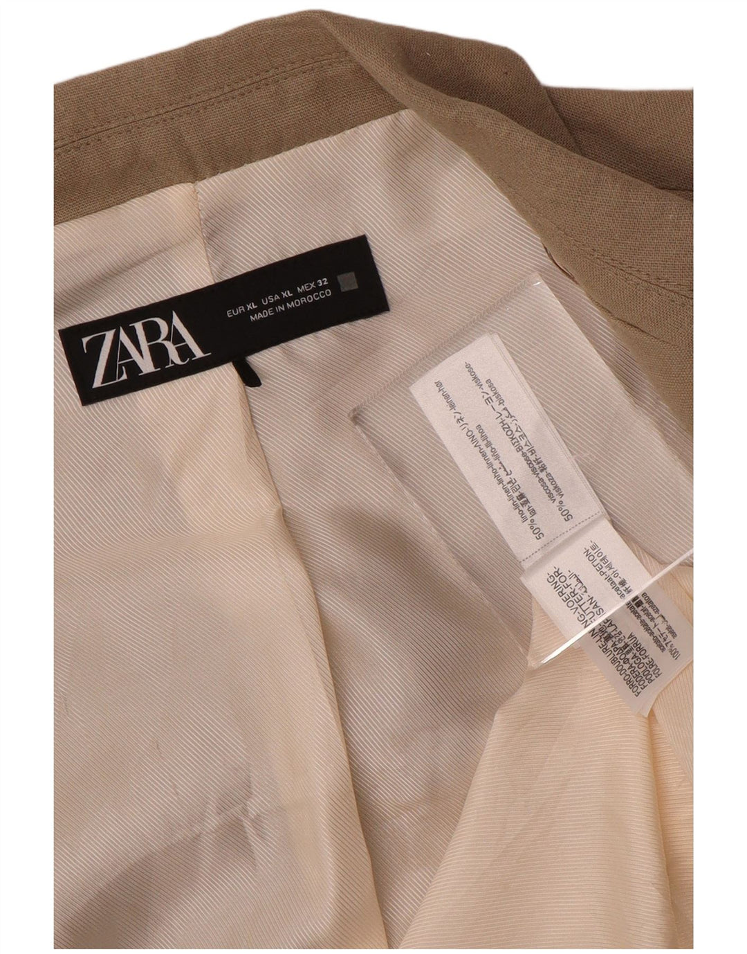 Jachetă Blazer pentru femei Zara UK 18 XL, in bej