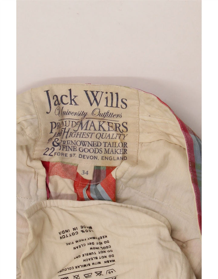 Pantaloni scurți chino pentru bărbați JACK WILLS W34, bumbac cu carouri multicolore mari