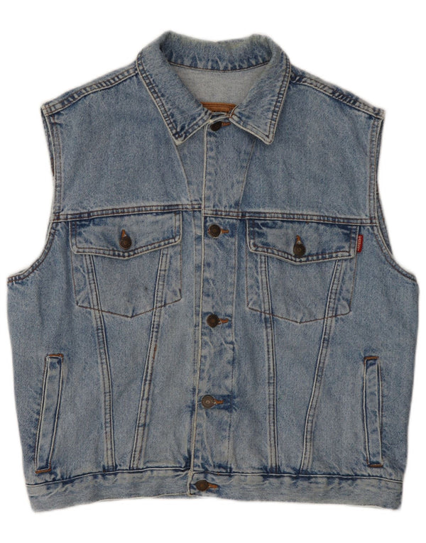 Gilet de denim pentru bărbați Casucci UK 40, mare, albastru, bumbac