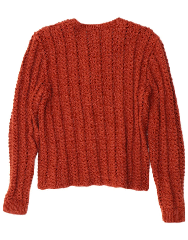 Pulover Cardigan Vintage pentru Damă UK 10 Mic Portocaliu