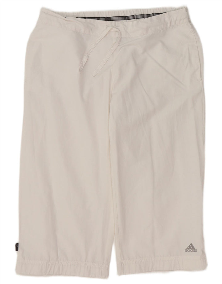 ADIDAS Womens Bermuda Shorts UK 12 Medium W32 White Cotton
