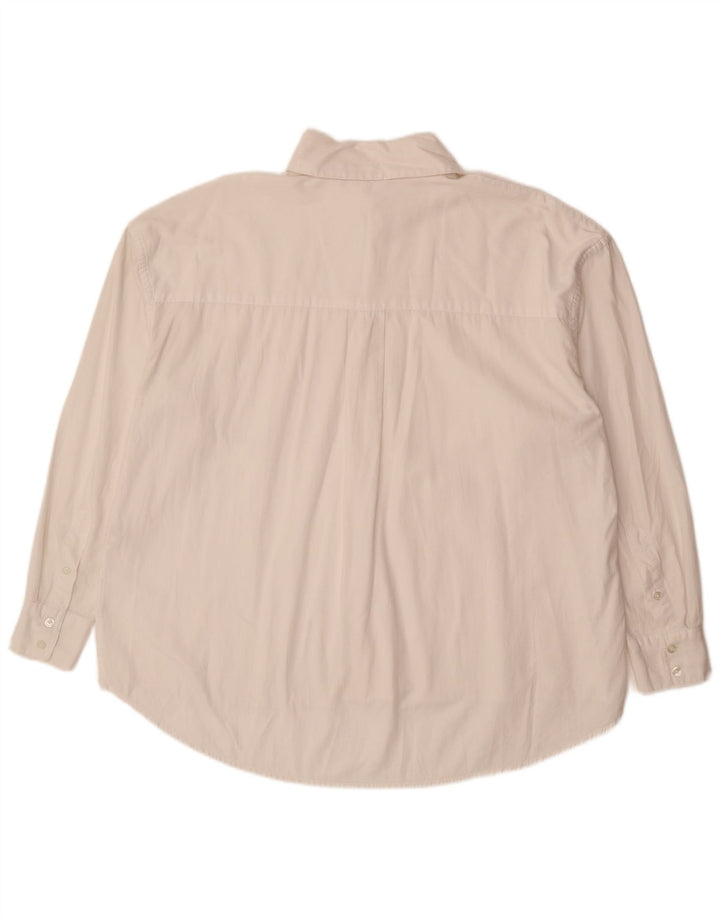 VINTAGE Womens Oversized Shirt UK 6 XS White Cotton
