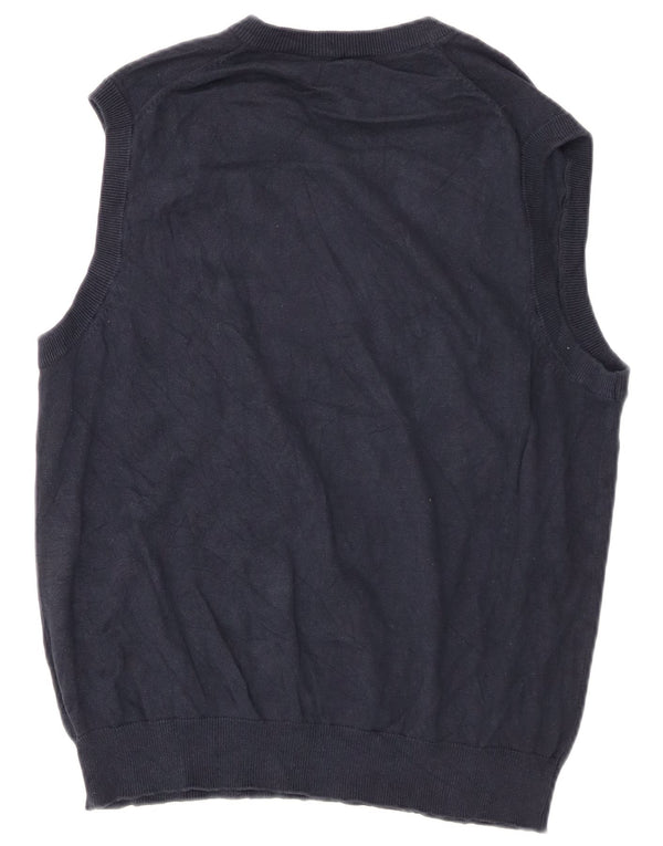 Chaps Mens Vest Tank Top Mare Bumbac Bleumarin