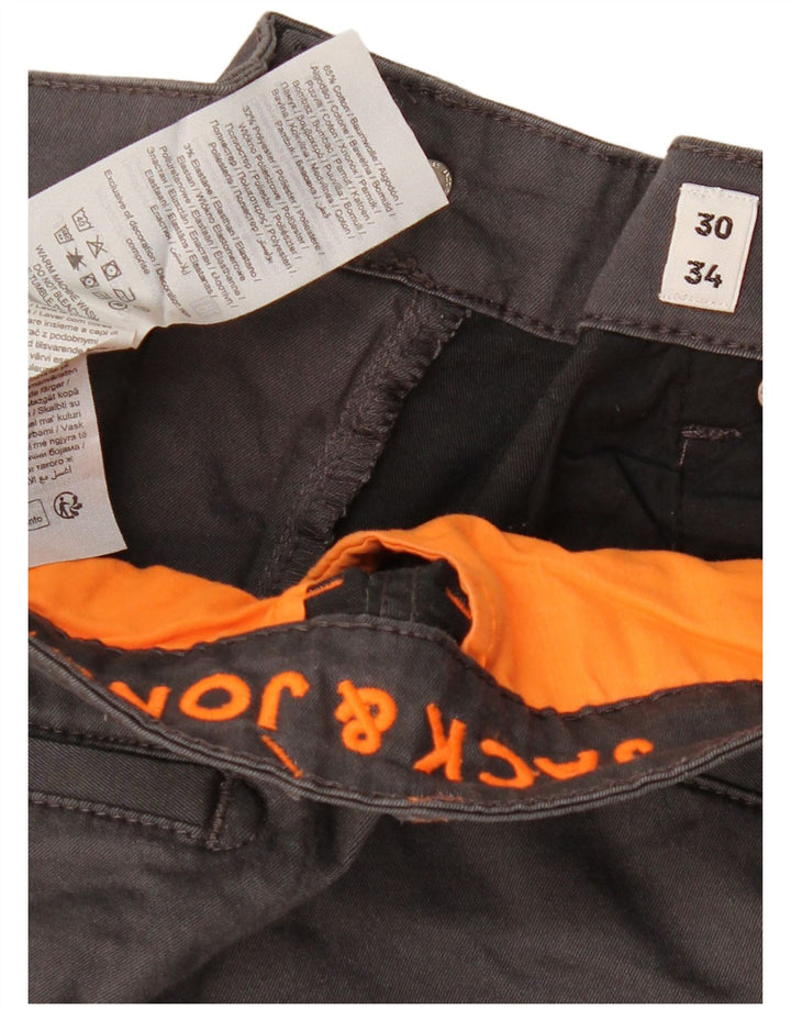 Pantaloni cargo subțiri pentru bărbați JACK & JONES L30 L30 bumbac gri