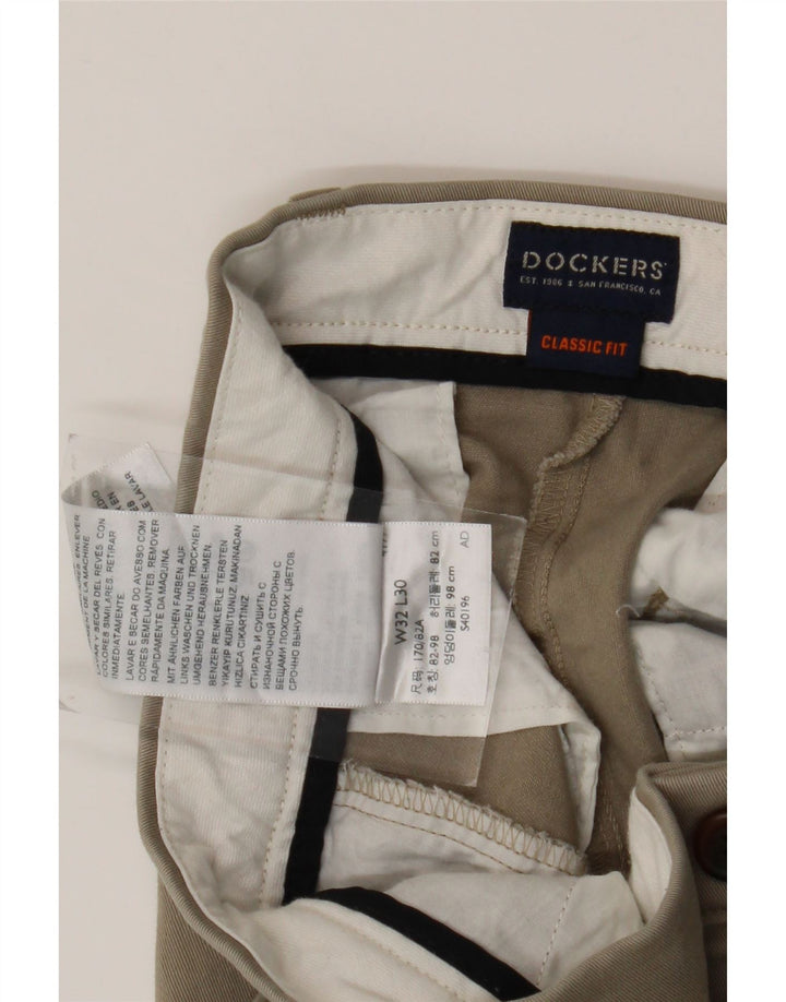 Pantaloni chino pentru bărbați DOCKERS, cu ajustare clasică, L32 L30, bumbac bej