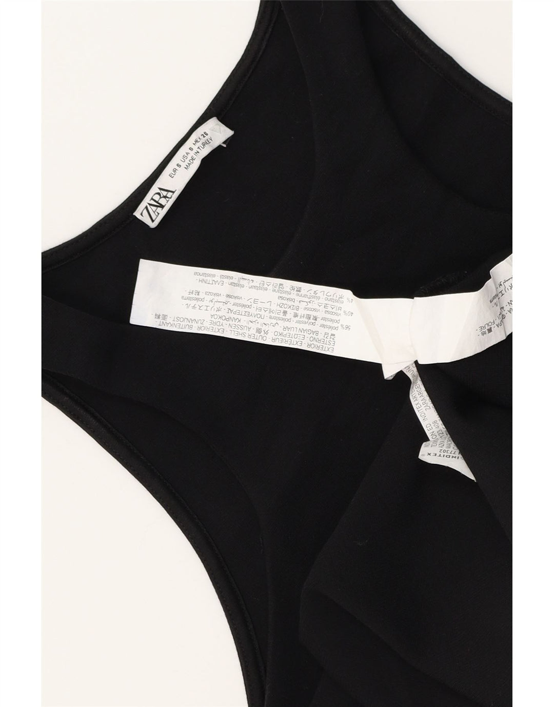 ZARA Womens Sleeveless Bodycon Dress UK 10 Small Black Polyester
