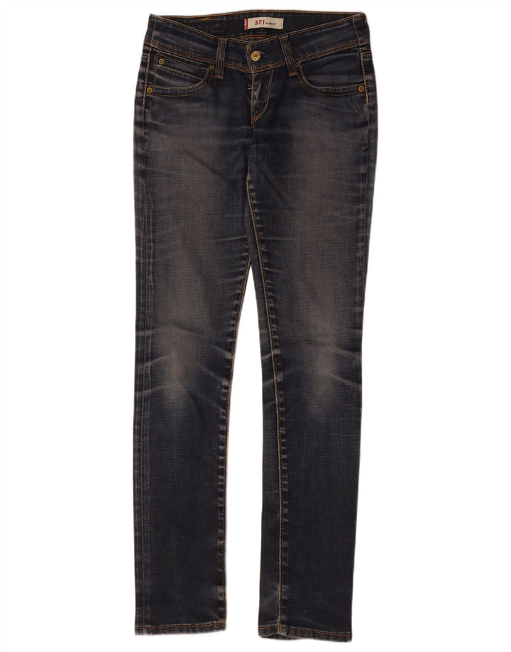 Blugi Levi's 571 Super Low Slim W28 L34 Bumbac albastru