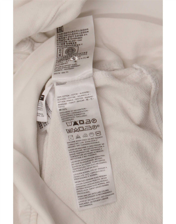 Pulover Levi's pentru bărbați cu capota, alb mediu, bumbac