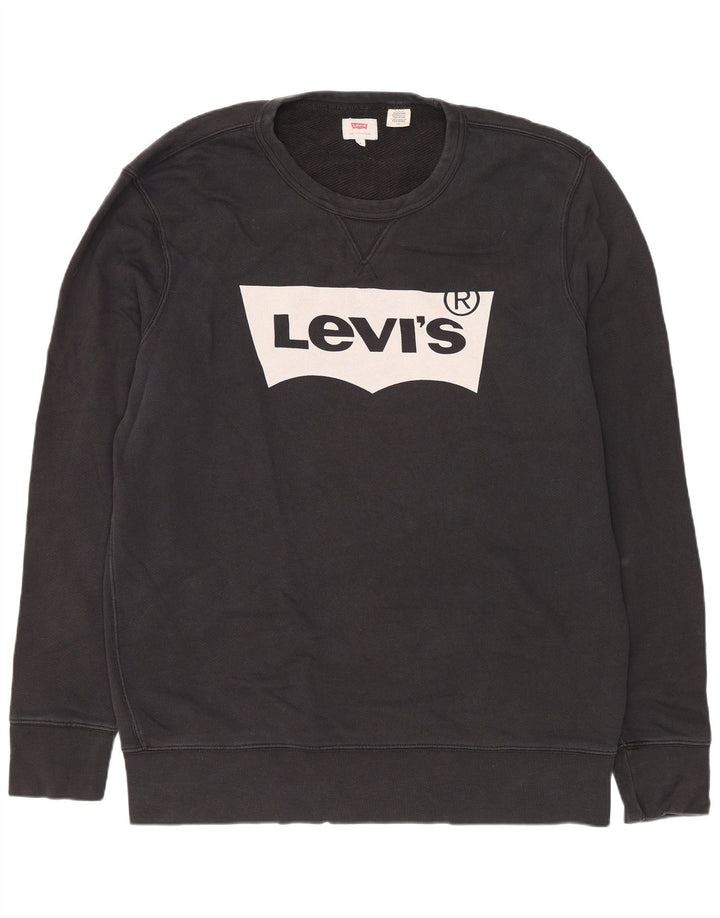 Pulover Levi's pentru bărbați, cu grafic Regular Fit, bumbac mare, negru