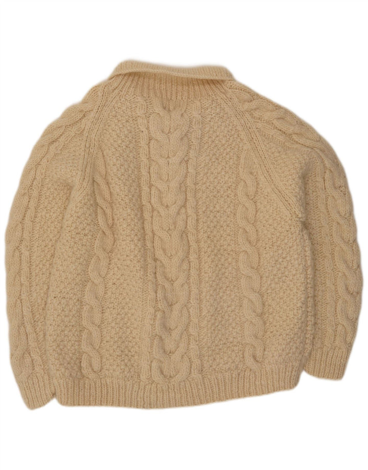 Pulover pentru bărbați THC cu gât polo XL din lână alb