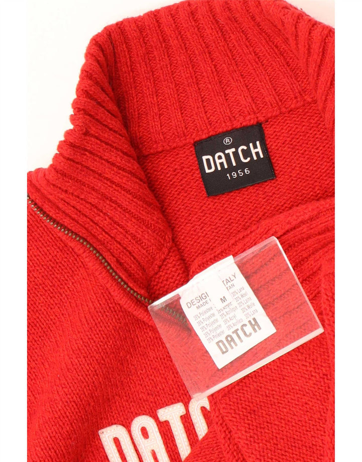 Pulover cardigan grafic pentru femei Datch UK 14 Poliester roșu mediu