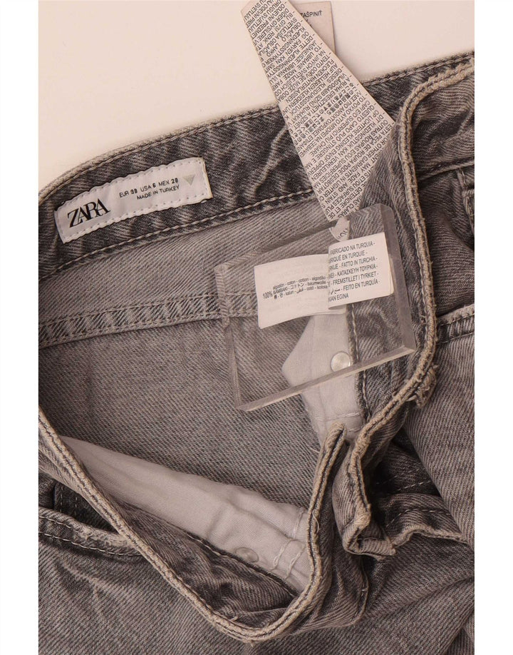 Blugi drepti pentru femei Zara EU 38 Mici L28 L34 Bumbac gri