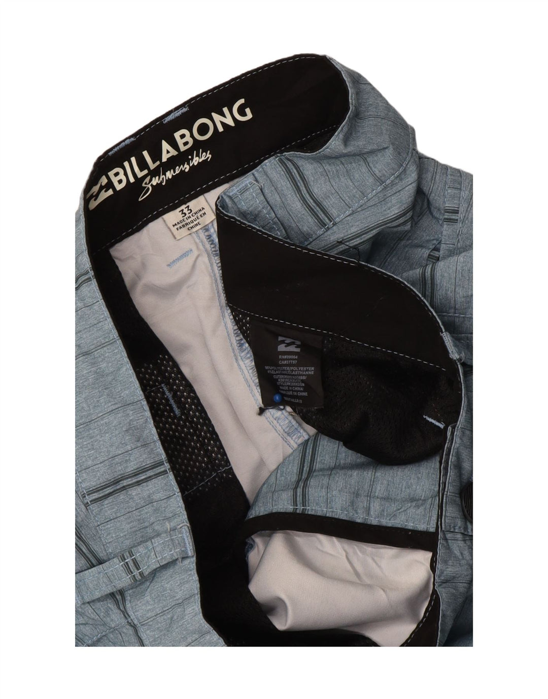 Pantaloni scurți chino pentru bărbați Billabong W33 poliester cu dungi albastre medii