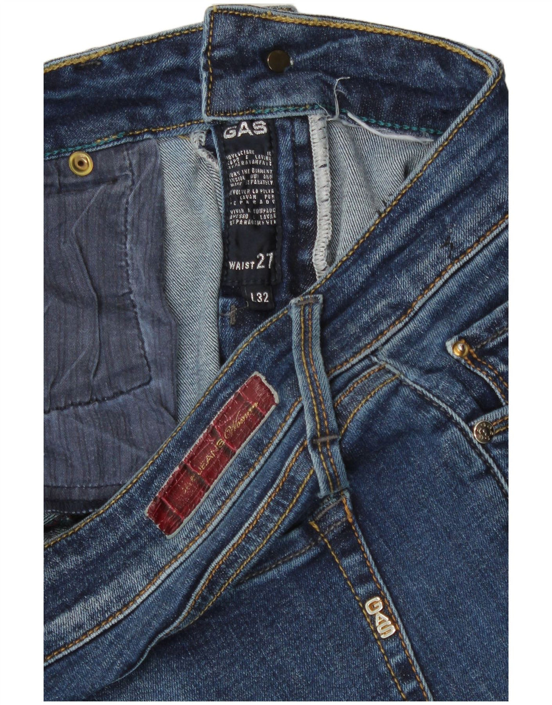 Gas Womens Slim Jeans W27 L32 Blue