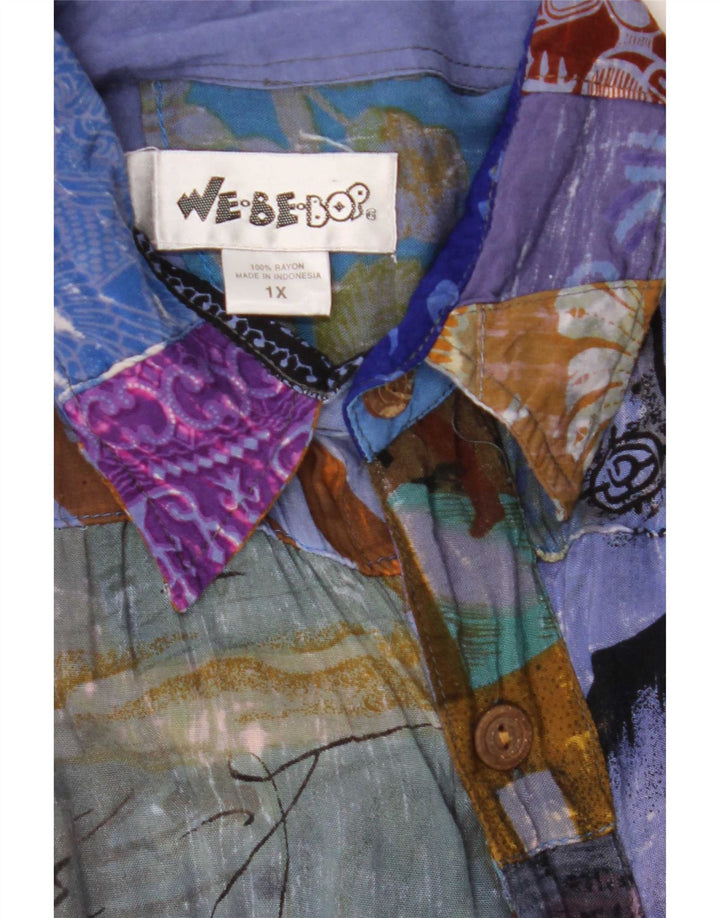 We Be Bop Rochie cămașă supradimensionată pentru femei UK 18 XL Patchwork multicolor