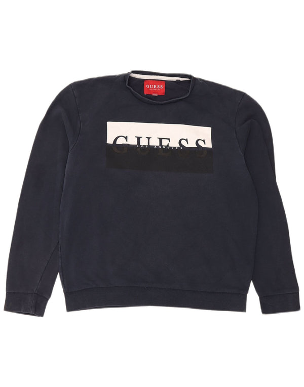 Pulover pentru bărbați Guess Slim Fit Graphic Pulover XL Bleumarin Colorblock