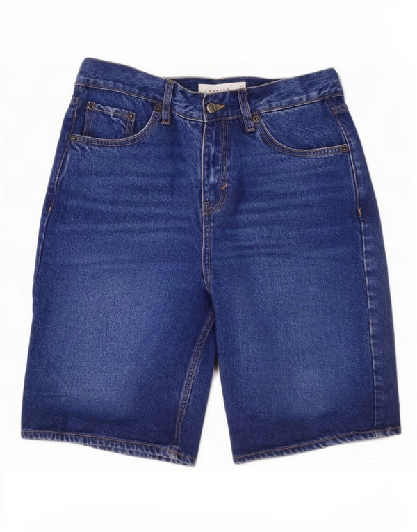 Topshop Womens Denim Shorts UK 10 Small W27 Blue Cotton