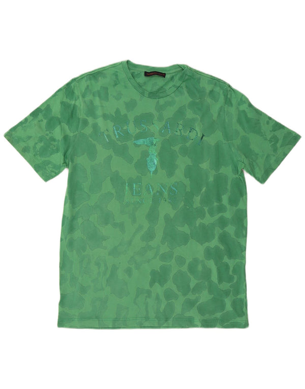TRUSSARDI JEANS Tricou grafic pentru femei Top UK 16 Camuflaj verde mare