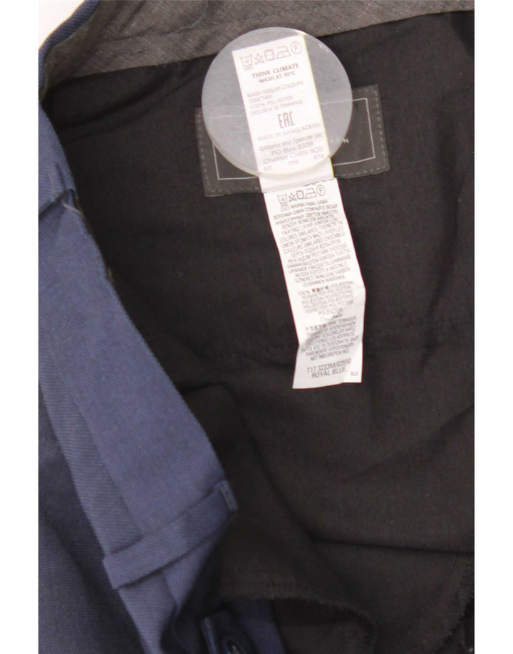 Pantaloni de costum pentru bărbați Marks & Spencer, cu ajustare normală, L40 L29, poliester bleumarin