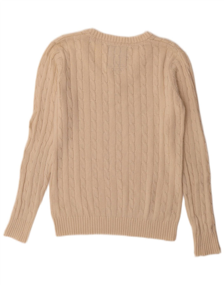 Pulover Kangol pentru femei cu decolteu în V UK 10 Mic Bej