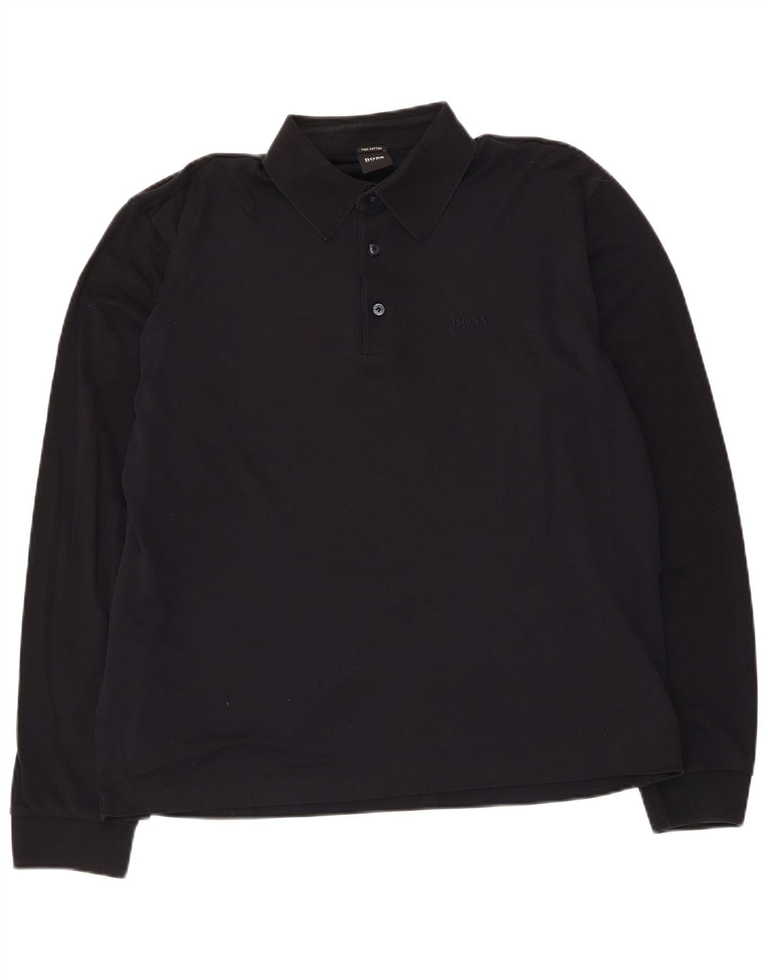 Tricou polo Hugo Boss pentru bărbați, bumbac mediu negru