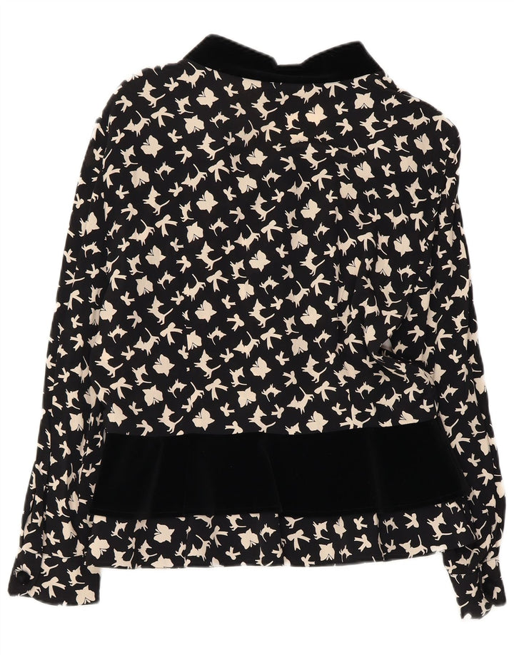 Bluză cămașă cu model abstract SELENE pentru femei UK 18 XL Fluture negru