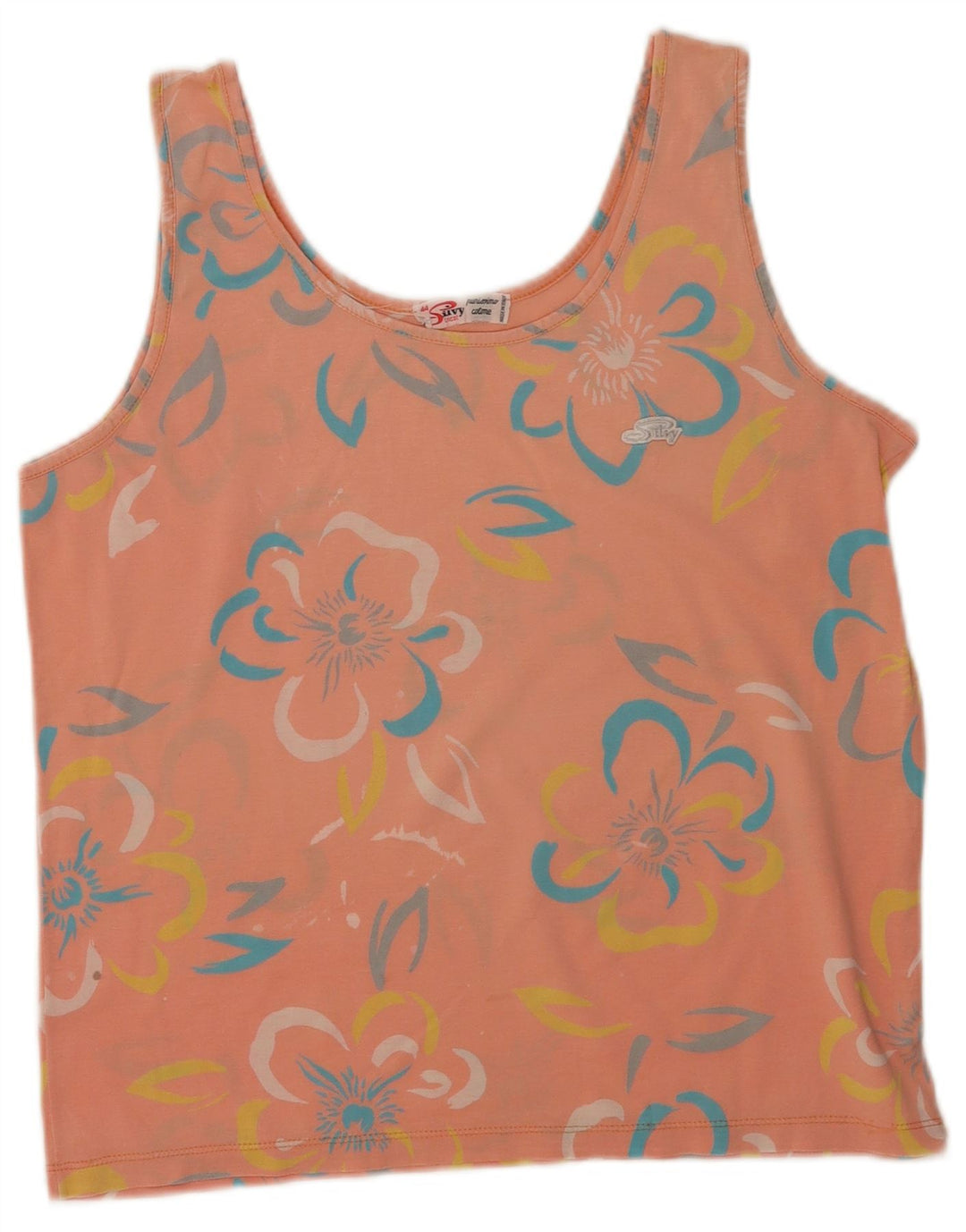 Vest Vest Top Femei Silvy IT 44 Roz Mediu Bumbac Floral