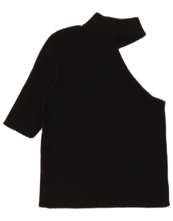 Top cu un umăr pentru femei Zara UK 8 Small Nylon negru