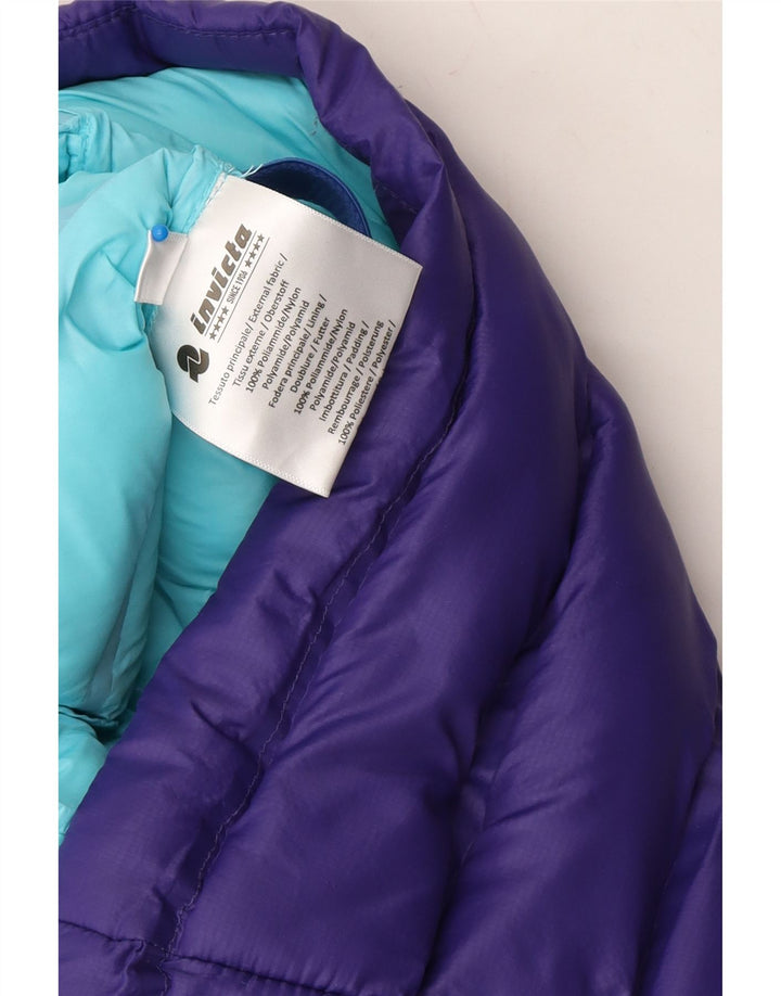 INVICTA Womens Hooded Padded Jacket UK 6 XS Purple Polyamide Vintage Invicta and Second-Hand Invicta from Messina Hembry 