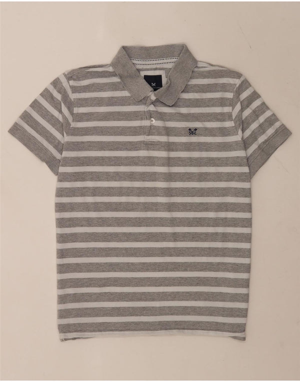 Crew Clothing Tricou polo cu mânecă scurtă pentru bărbați XL, bumbac cu dungi gri