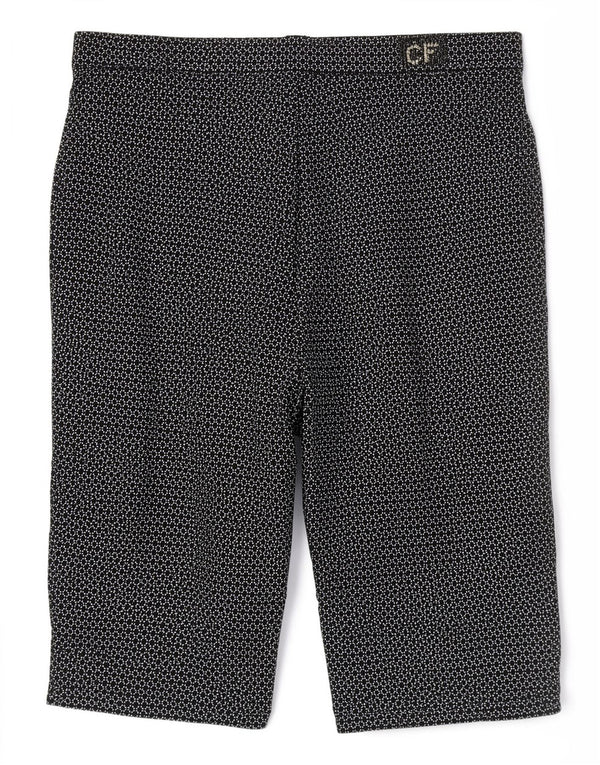 CARLA FERRONI Bermude pentru femei IT 48 XL W36 Negru Geometric Viscose