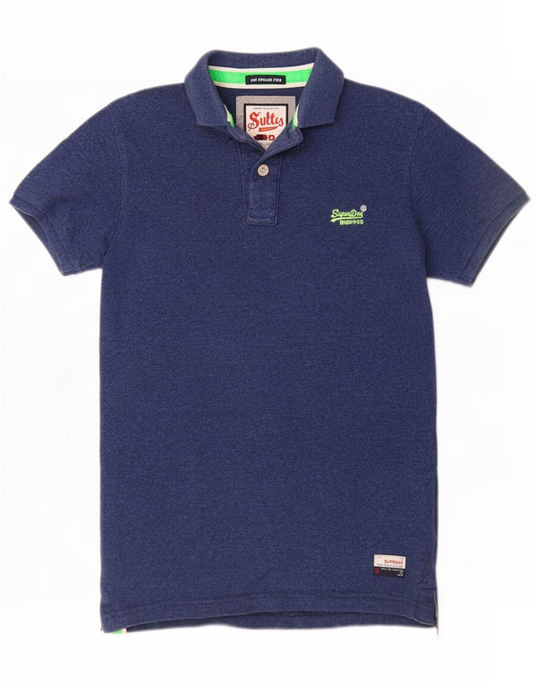 Tricou polo clasic pentru bărbați Superdry, bumbac bleumarin mediu