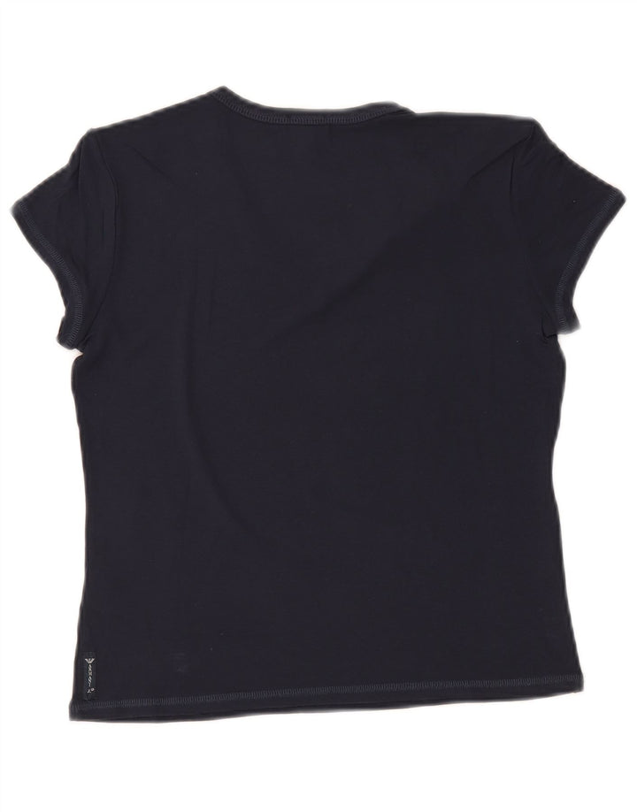 ARMANI JEANS Tricou Crop Femei Top IT 44 Medium Bleumarin Viscoza