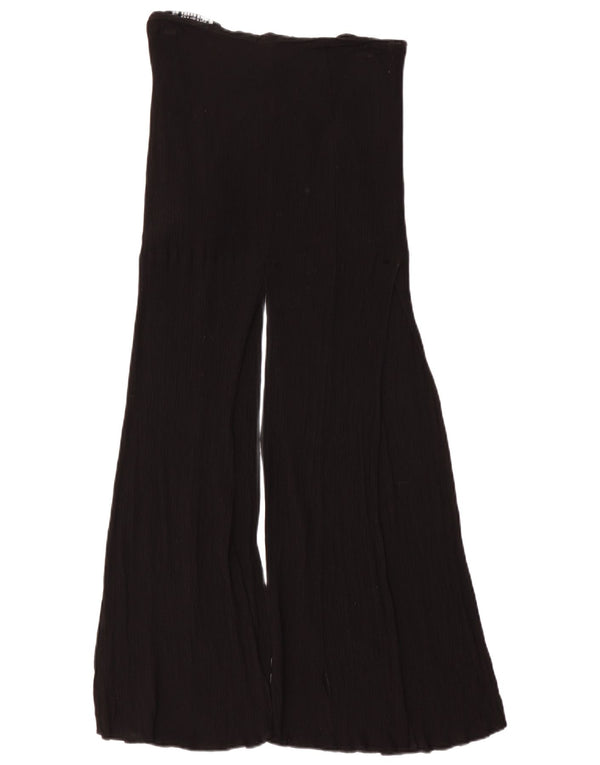 Pantaloni casual pentru femei cu picioare largi Zara Mici L26 L37 Negri