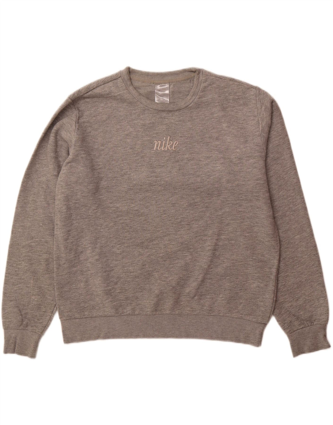 NIKE Womens Sweatshirt Jumper UK 10/12 Medium Grey Cotton