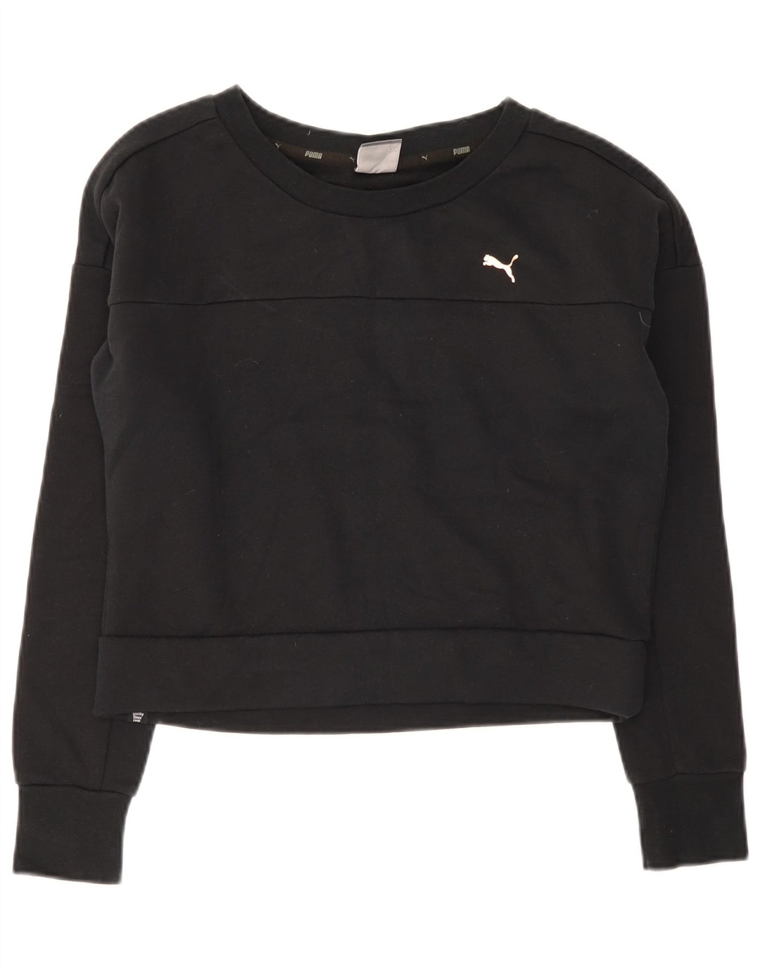 Pulover crop puma pentru femei UK 12 bumbac mediu negru