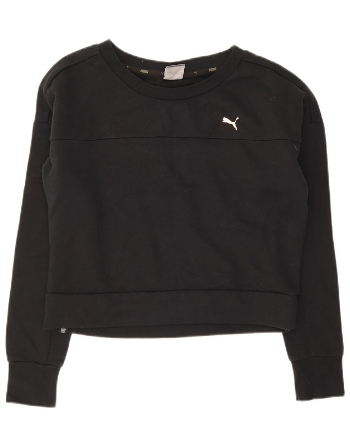 Pulover crop puma pentru femei UK 12 bumbac mediu negru