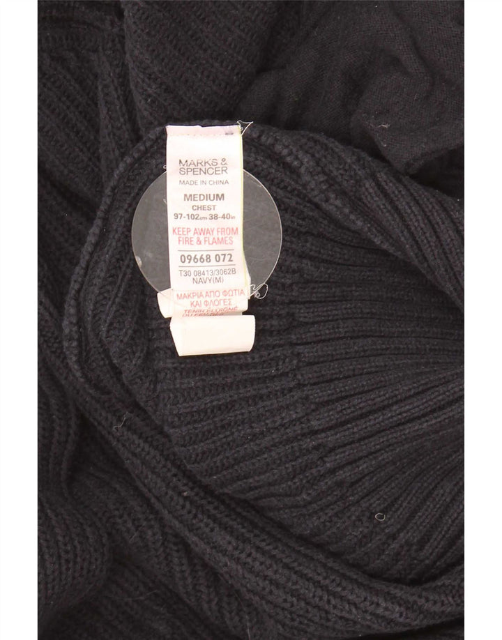 Pulover cardigan pentru bărbați Marks & Spencer, bumbac mediu albastru bleumarin