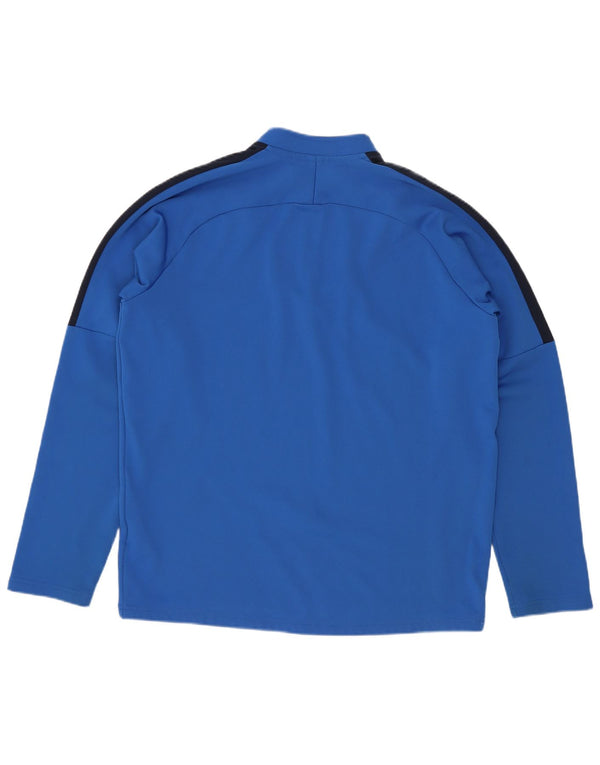 Top de trening Nike pentru băieți, cu fermoar și gât, 13-14 ani, XL, albastru, bloc de culoare