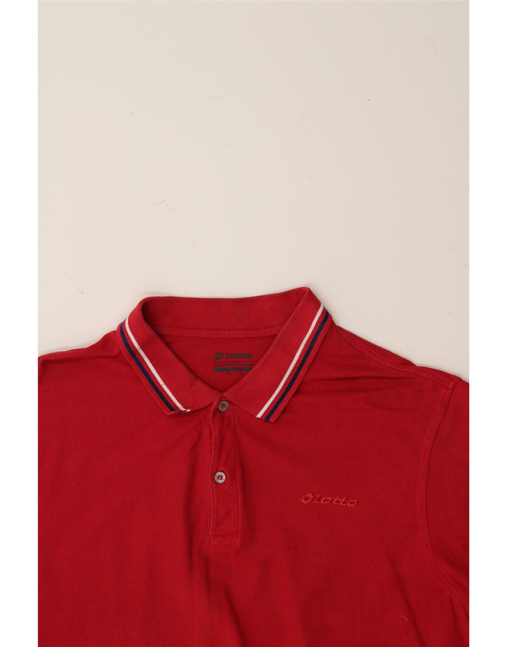 LOTTO Mens Polo Shirt XL Red Vintage Lotto and Second-Hand Lotto from Messina Hembry 