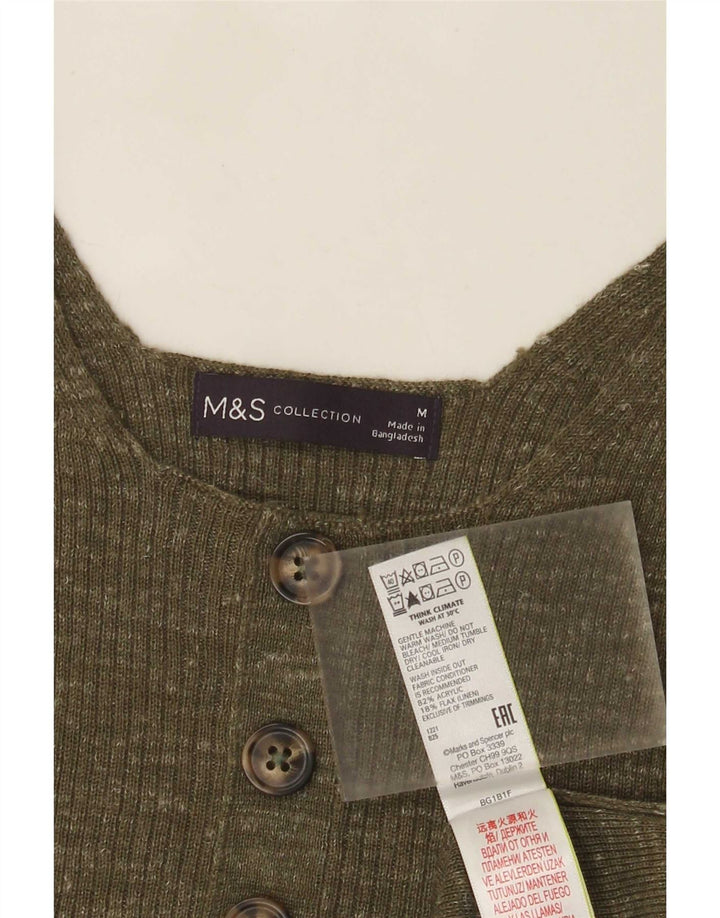 Vestă Marks & Spencer pentru femei UK 12 Medium Khaki Flecked Acrylic