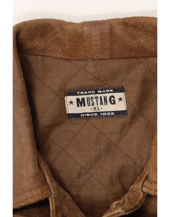 Jachetă de piele pentru bărbați Mustang Bomber UK 42 XL maro