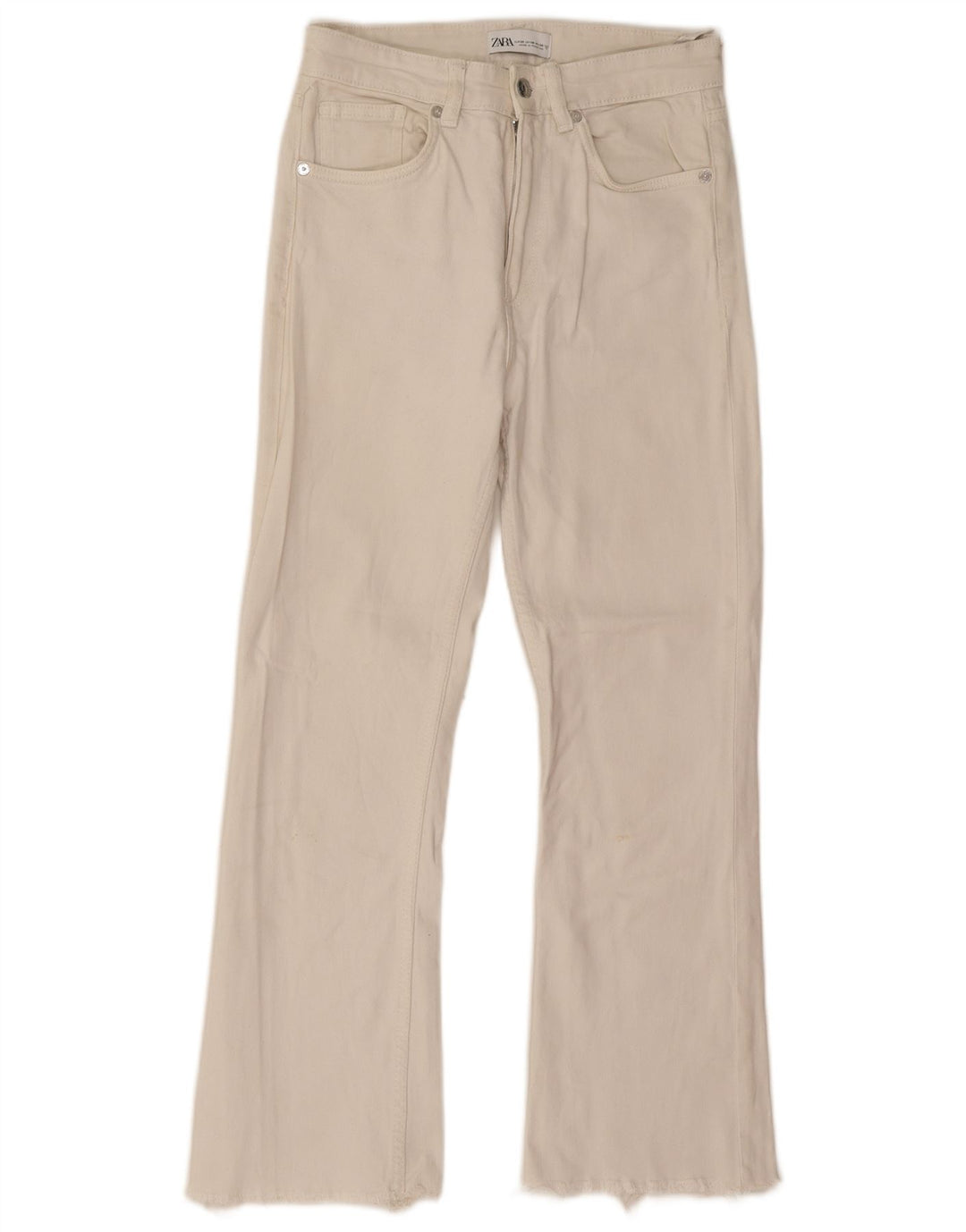 Blugi cu bootcut drepte pentru femei Zara EU 38 Mici L28 L26 Bumbac alb