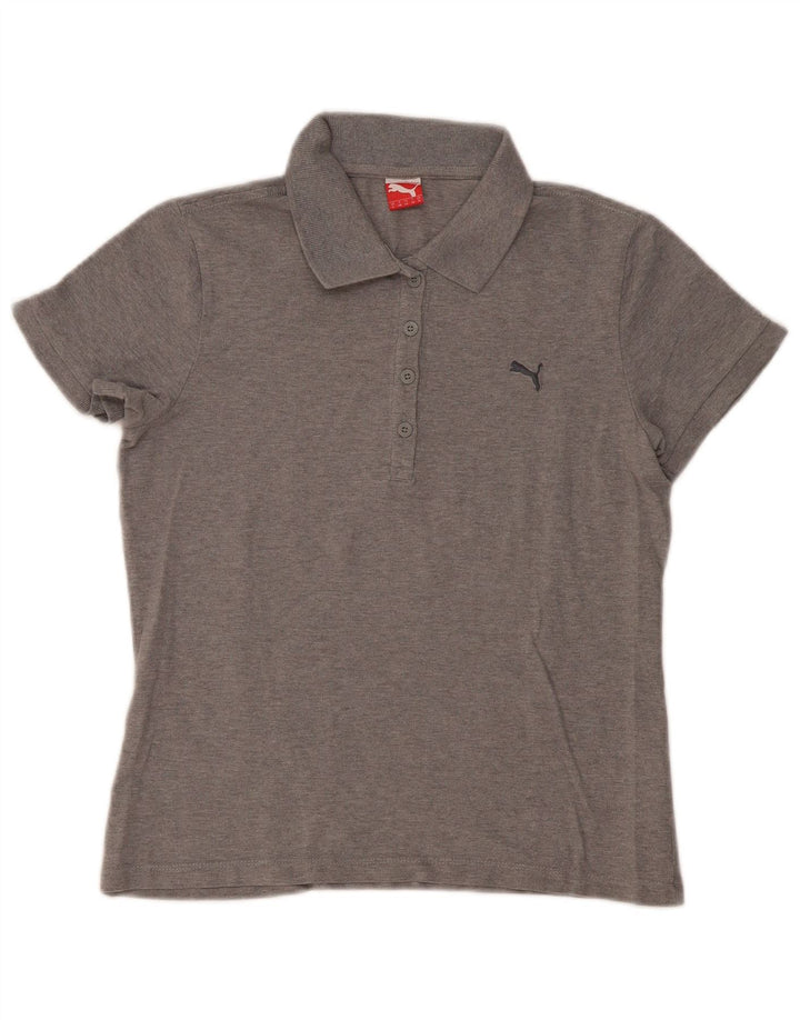 Tricou polo PUMA pentru femei UK 14, bumbac gri mediu
