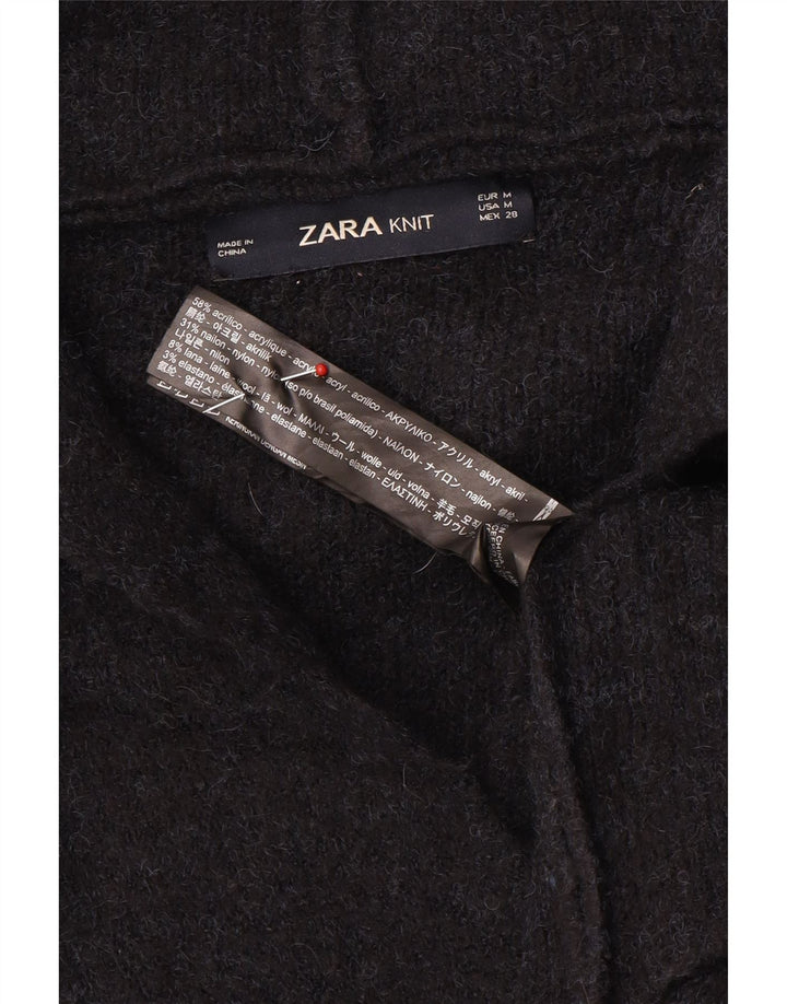Pulover cardigan supradimensionat cu glugă Zara pentru femei UK 14 Medium Bleumarin