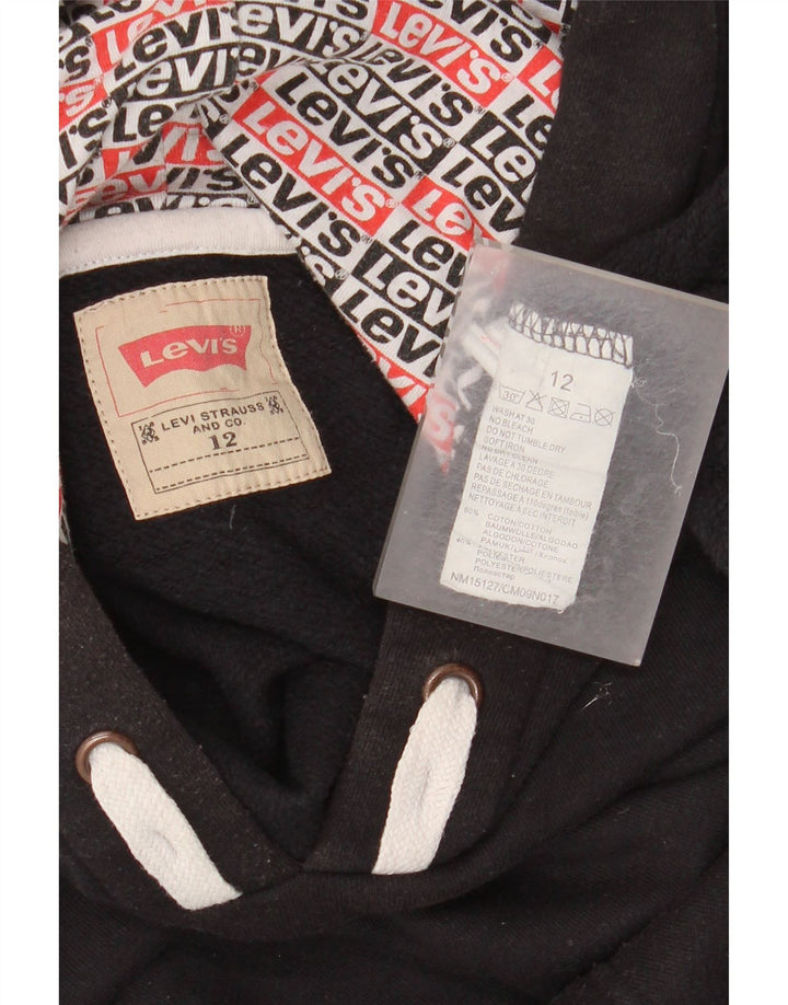 Levi's Boys Graphic Hoodie Jumper 11-12 ani bumbac negru